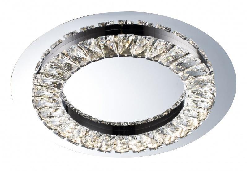 LED Chrome Crystal Ring Flush Mount - LV LIGHTING