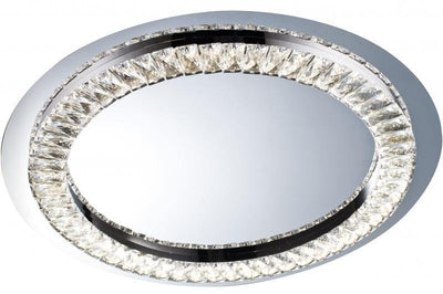 LED Chrome Crystal Ring Flush Mount - LV LIGHTING