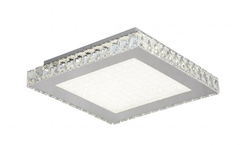 LED Square Clear Crystal with Beaded Sand Glass Flush Mount - LV LIGHTING