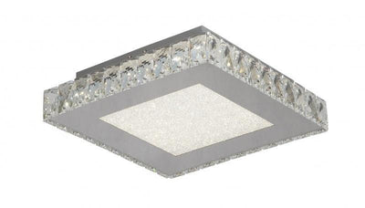 LED Square Clear Crystal with Beaded Sand Glass Flush Mount - LV LIGHTING