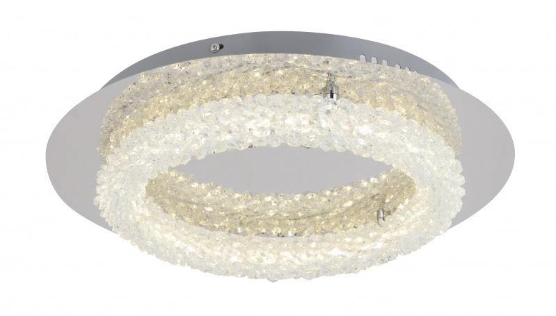 LED Chrome with Clear Crystal Beaded Halo Ring Flush Mount - LV LIGHTING