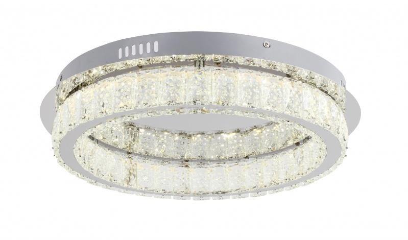 LED Chrome with Clear Spotted Crystal Galo Ring Flush Mount - LV LIGHTING