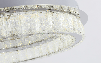 LED Chrome with Clear Spotted Crystal Galo Ring Flush Mount - LV LIGHTING