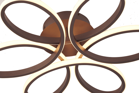 LED Satin Coffee Frame with White Acrylic Diffuer Flush Mount - LV LIGHTING