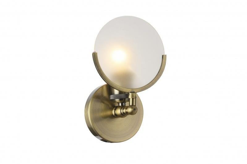 Steel with Round Frosted Glass Shade Wall Sconce - LV LIGHTING