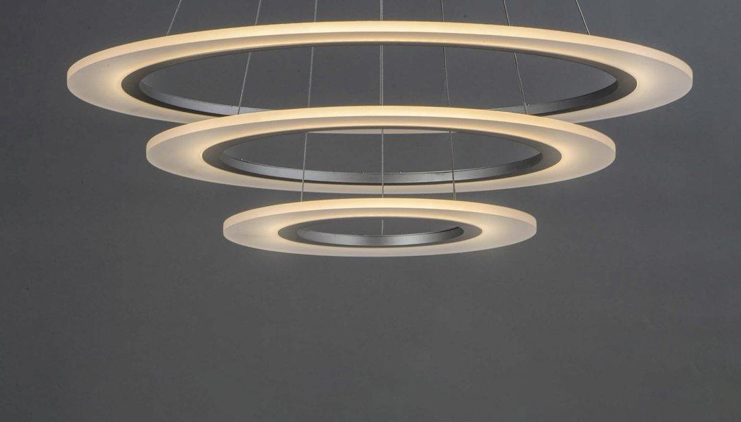 LED Aluminum with Acrylic Shade Halo Ring Chandelier - LV LIGHTING
