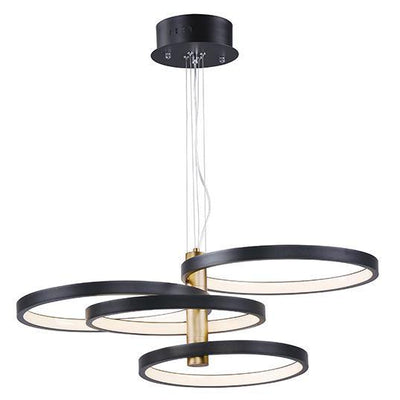 LED Black and Gold Halo Rings Chandelier - LV LIGHTING