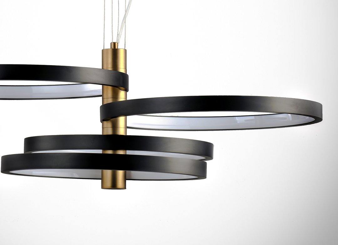 LED Black and Gold Halo Rings Chandelier - LV LIGHTING