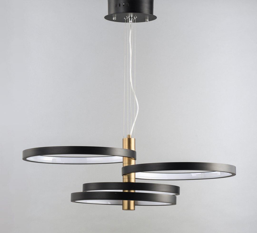LED Black and Gold Halo Rings Chandelier - LV LIGHTING