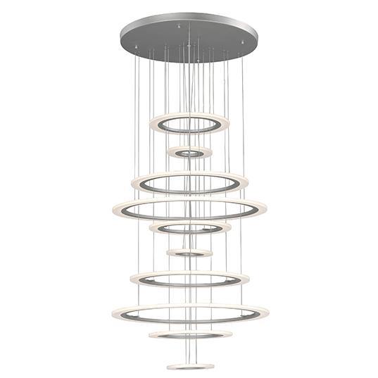 LED Aluminum with Acrylic Shade Multiple Halo Ring Chandelier - LV LIGHTING