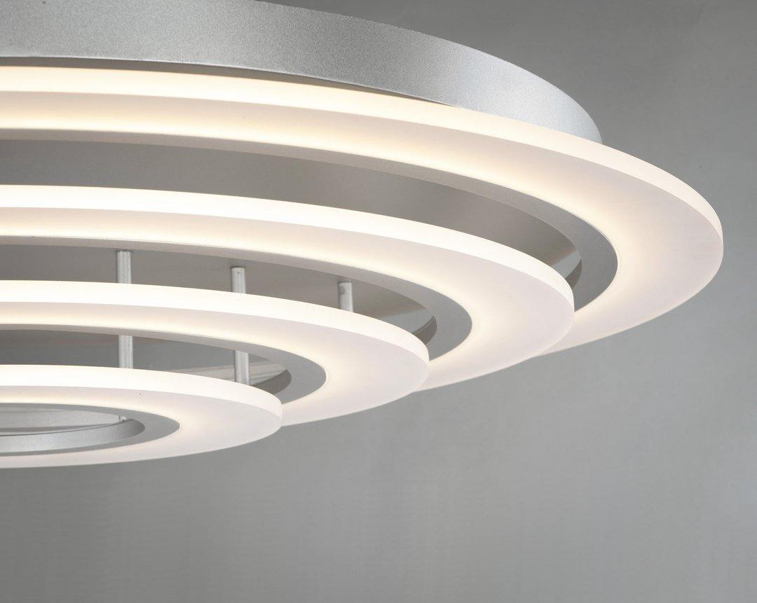 LED Aluminum with Acrylic Shade Multiple Halo Ring Flush Mount - LV LIGHTING