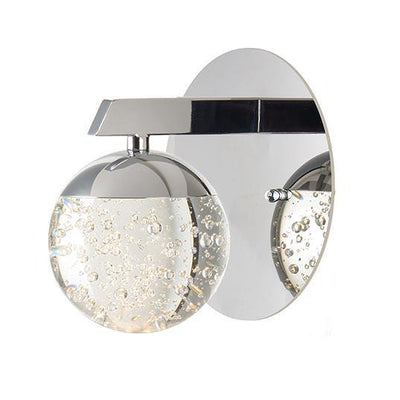 LED Polished Chrome with Bubble Crystal Shade Wall Sconce - LV LIGHTING