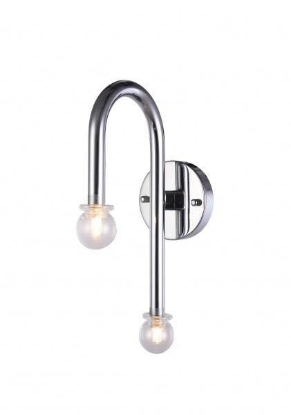 Chrome Arched with Clear Globe Glass Shade Wall Sconce - LV LIGHTING