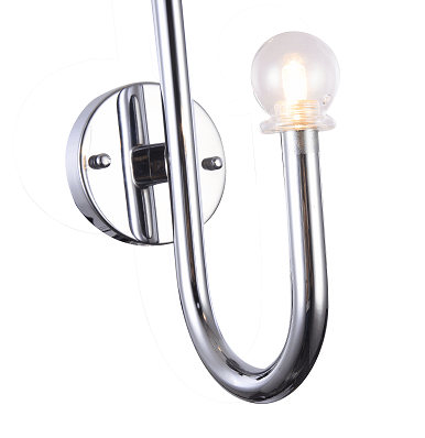 Chrome Arched with Clear Globe Glass Shade Wall Sconce - LV LIGHTING