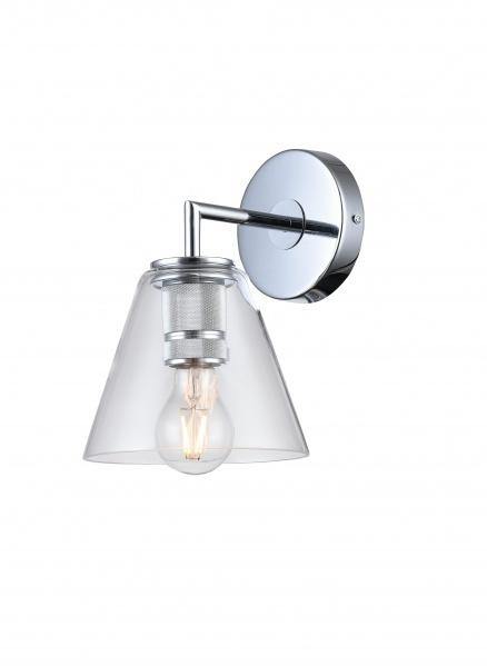 Chrome with Clear Cone Glass Shade Wall Sconce - LV LIGHTING