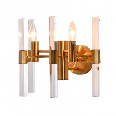Steel Frame with Clear Crystal Rod Wall Sconce - LV LIGHTING