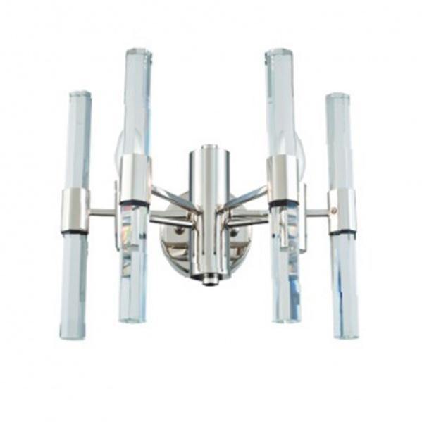 Steel Frame with Clear Crystal Rod Wall Sconce - LV LIGHTING