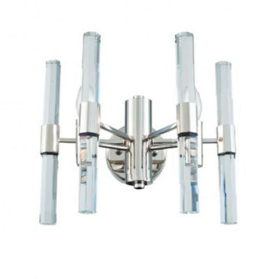 Steel Frame with Clear Crystal Rod Wall Sconce - LV LIGHTING