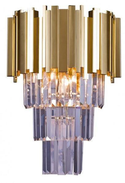Metal Frame with 3 Tier Crystal Rod Wall Sconce - LV LIGHTING