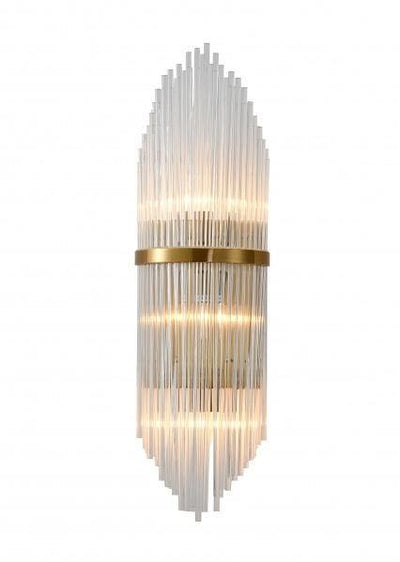 Steel Band with Clear Glass Rod Wall Sconce - LV LIGHTING