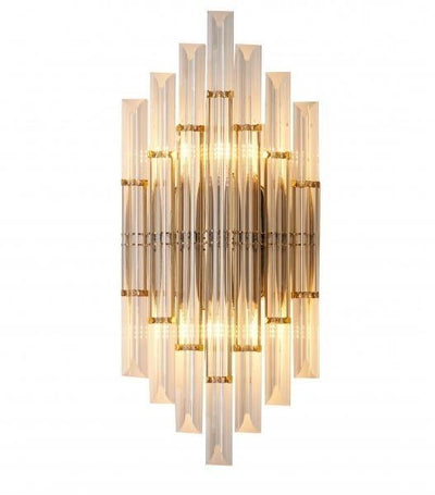 Gold Frame with Clear Glass Rod Wall Sconce - LV LIGHTING