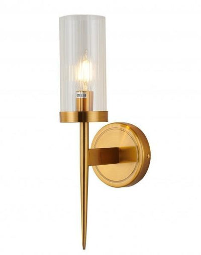 Steel with Clear Cylindrical Glass Shade Wall Sconce - LV LIGHTING