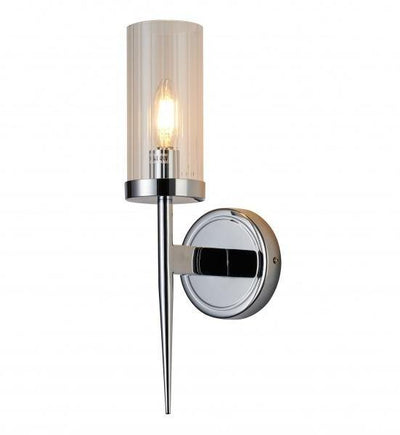 Steel with Clear Cylindrical Glass Shade Wall Sconce - LV LIGHTING