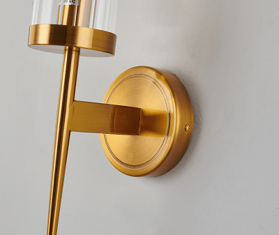 Steel with Clear Cylindrical Glass Shade Wall Sconce - LV LIGHTING