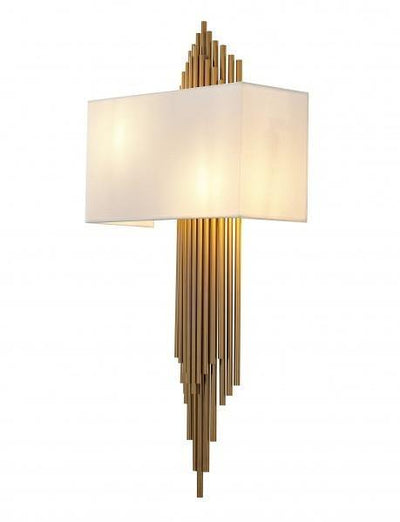 Steel Rod with White Fabric Shade Wall Sconce - LV LIGHTING