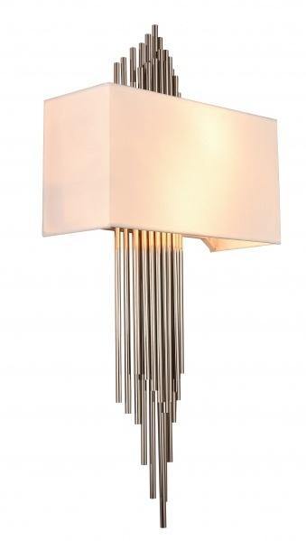 Steel Rod with White Fabric Shade Wall Sconce - LV LIGHTING