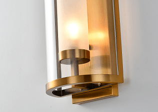 Antique Brass with Clear and Frosted Glass Shade Wall Sconce - LV LIGHTING
