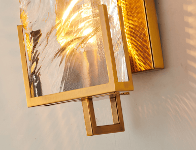 Gold Frame with Clear Crystal Plaque Wall Sconce - LV LIGHTING