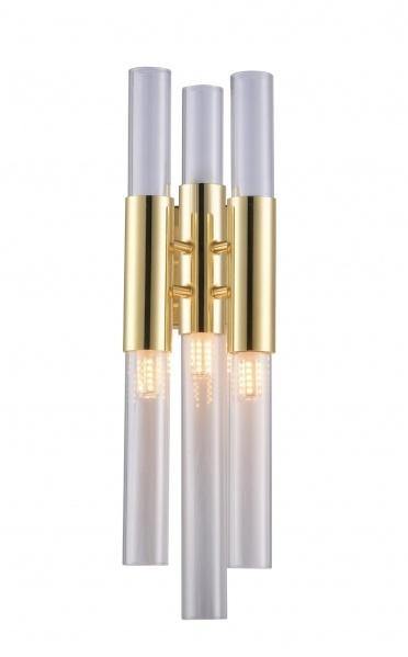 Gold Metal Frame with Clear Glass Tube Wall Sconce - LV LIGHTING