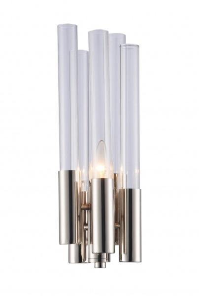 Steel with Clear Glass Rod Wall Sconce - LV LIGHTING