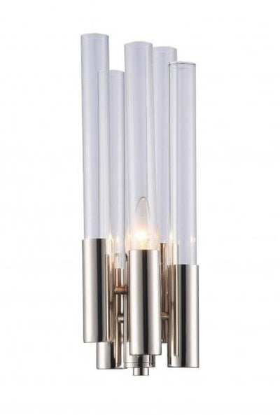 Steel with Clear Glass Rod Wall Sconce - LV LIGHTING
