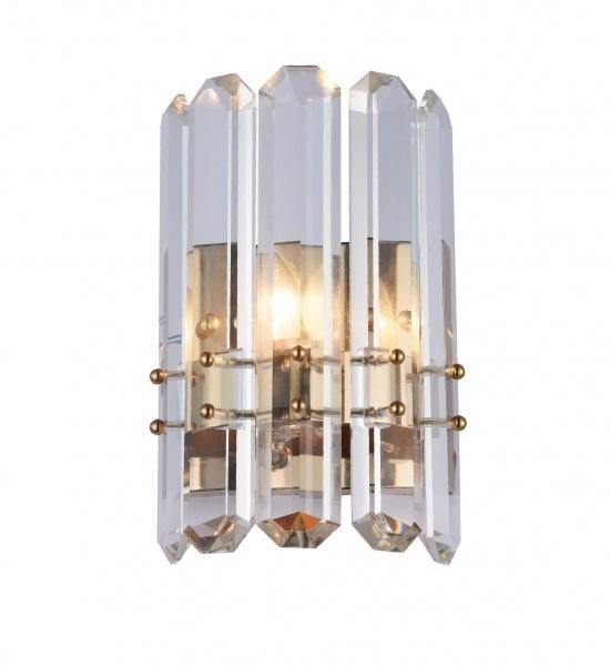 Steel Frame with Clear Crystal Plaque Wall Sconce - LV LIGHTING