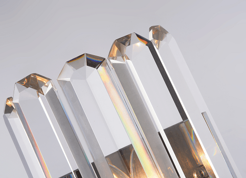 Steel Frame with Clear Crystal Plaque Wall Sconce - LV LIGHTING