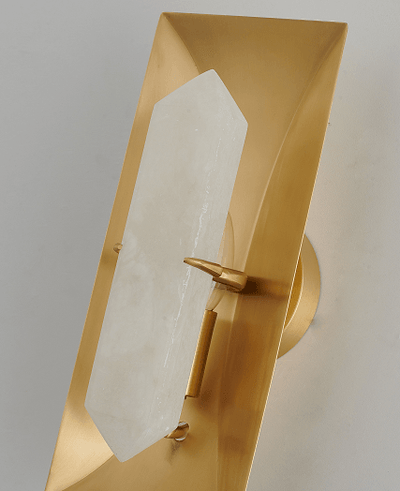 Gold Metal Frame with Alabaster Stone Wall Sconce - LV LIGHTING