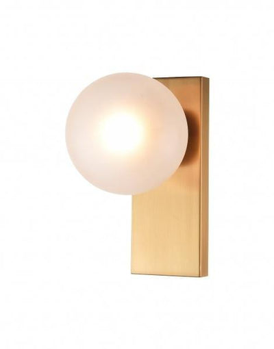 Steel with Frosted Glass Globe Shade Wall Sconce - LV LIGHTING