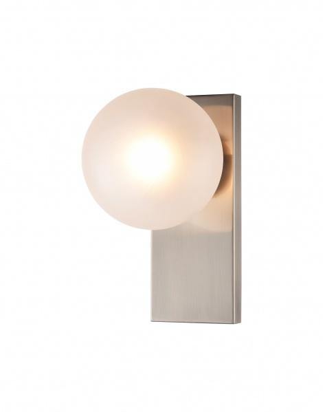 Steel with Frosted Glass Globe Shade Wall Sconce - LV LIGHTING