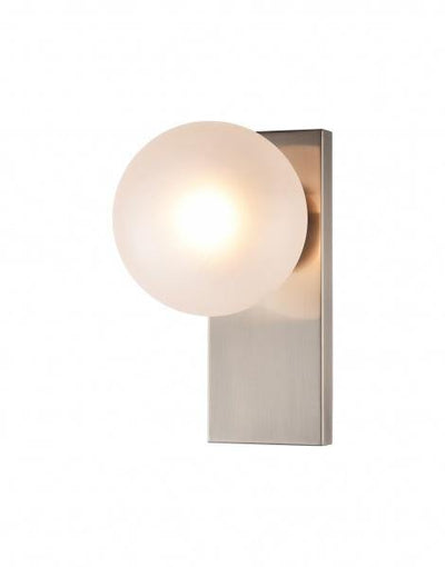 Steel with Frosted Glass Globe Shade Wall Sconce - LV LIGHTING