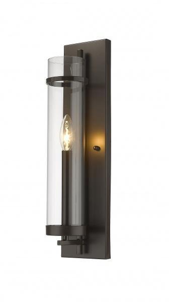 Dark Brown Frame with Clear Cylindrical Glass Shade Wall Sconce - LV LIGHTING