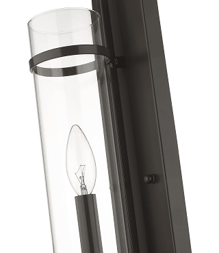 Dark Brown Frame with Clear Cylindrical Glass Shade Wall Sconce - LV LIGHTING