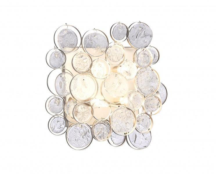 Matte Nickel with Clear Rippled Glass Wall Sconce - LV LIGHTING