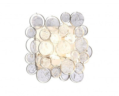 Matte Nickel with Clear Rippled Glass Wall Sconce - LV LIGHTING