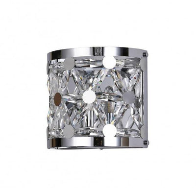 Steel with Clear Crystal Star Wall Sconce - LV LIGHTING