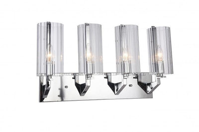 Chrome with Clear Cylindrical Glass Shade Vanity Light - LV LIGHTING