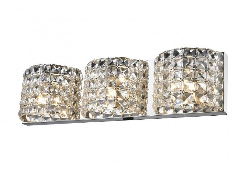 Chrome with Clear Crystal Shade Wall Sconce - LV LIGHTING