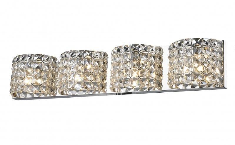 Chrome with Clear Crystal Shade Wall Sconce - LV LIGHTING