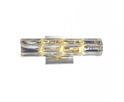 Chrome with Clear Cylindrical Crystal Vanity Light - LV LIGHTING